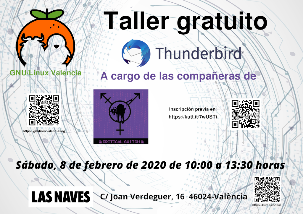 Cartel del taller de Thunderbird, un gestor de correos electrónicos